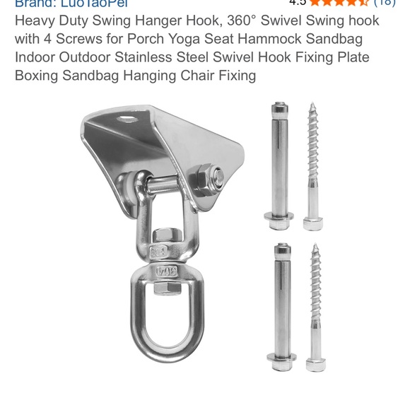 Heavy Duty Swing Hanger Hook Hanging Chair 360 Swivel - Picture 3 of 8